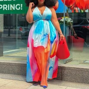 Vibrant Multicolor Maxi Dress